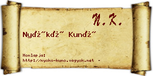 Nyókó Kunó névjegykártya